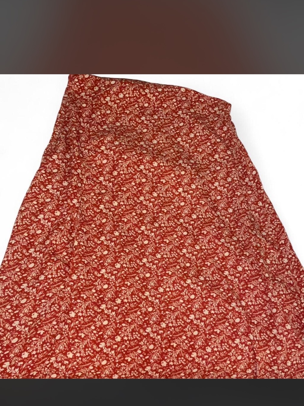 SHEIN Red and White Floral Print Skirt